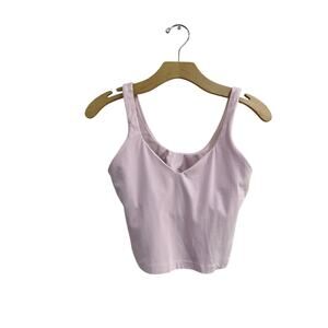 Lululemon Align Ribbed Cropped Tank Top Pink Size 8 Yoga Pilates